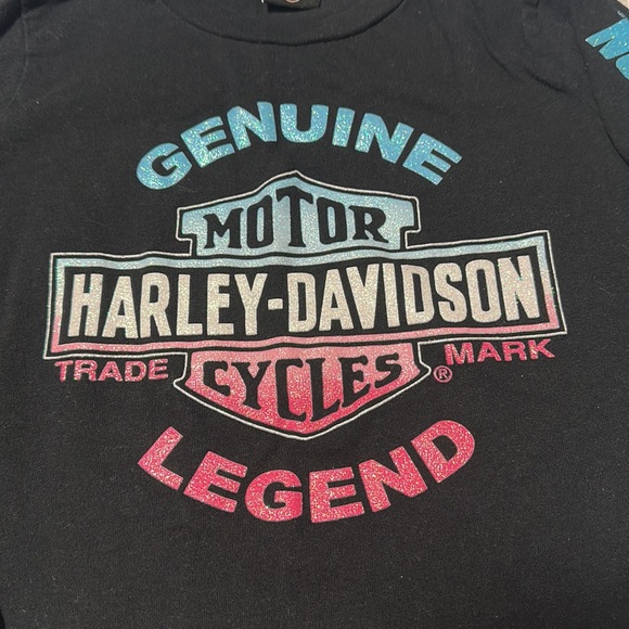 Harley Davidson Little Girl’s L/S Genuine Legend Tee, EUC, Size 6/6X - Picture 3 of 9